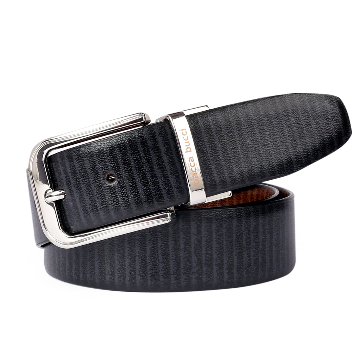 Bacca Bucci Reversible Classic Dress belt with Italian smooth Genuine leather Black & Brown - Bacca Bucci