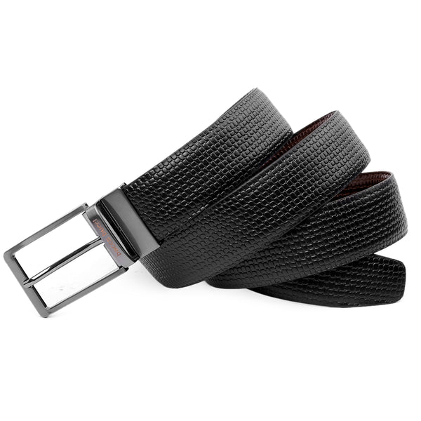 Bacca Bucci Reversible Classic Dress belt with Italian smooth Genuine leather Black & Brown - Bacca Bucci