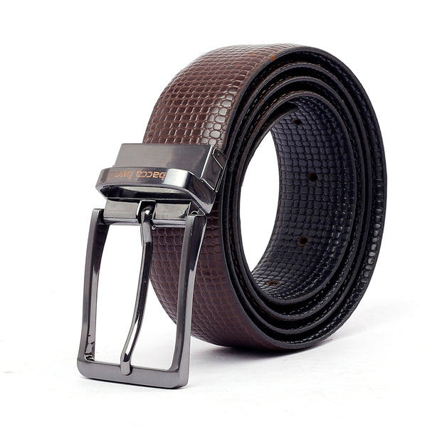 Bacca Bucci Reversible Classic Dress belt with Italian smooth Genuine leather Black & Brown - Bacca Bucci