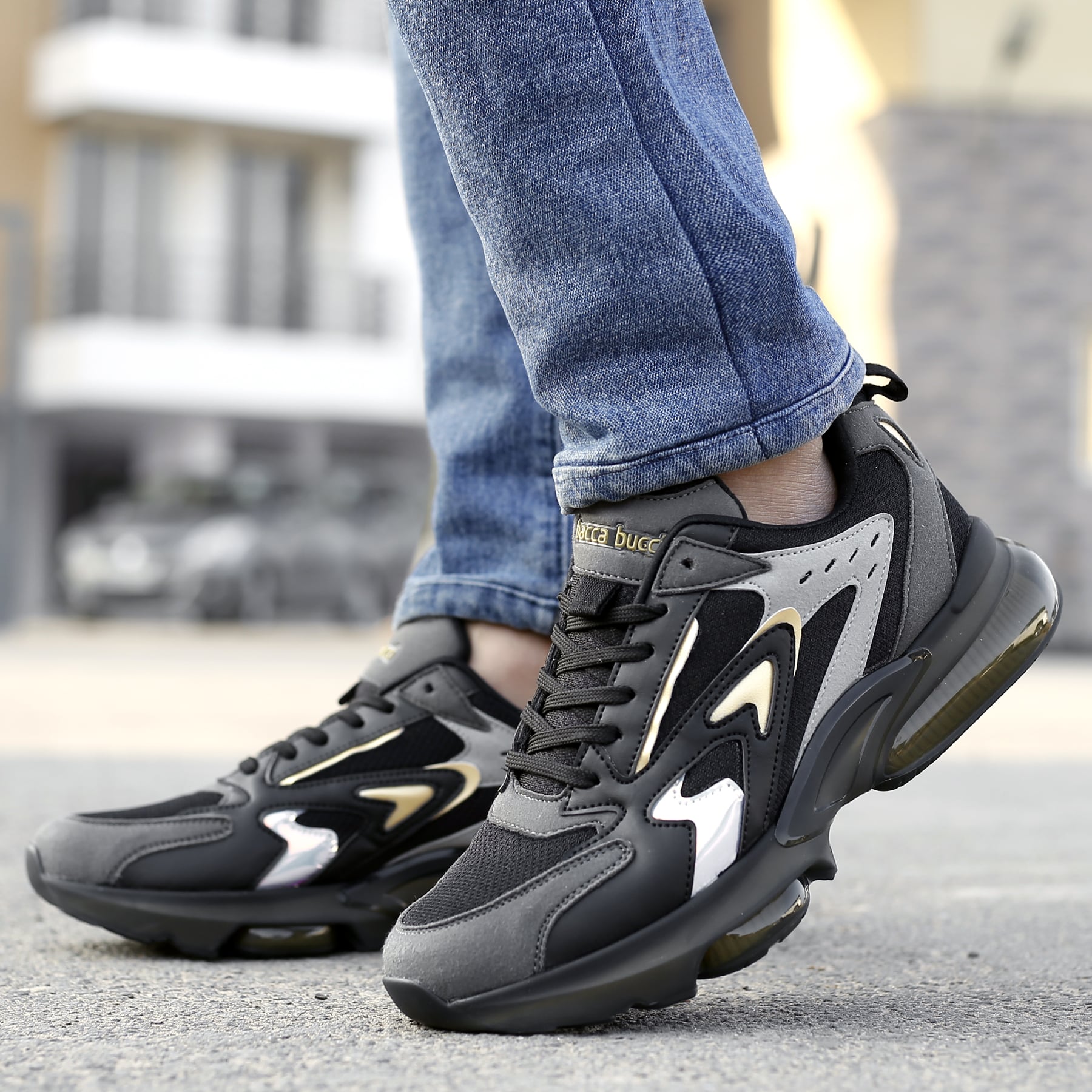 Bacca Bucci KRAKEN Men's Street-Style Air-Sole Solid Casual Shoe Sneakers