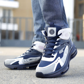 blue sneakers for men, blue sneakers, elevated sneakers for men, blue & white sneakers