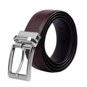 Bacca Bucci® Men's Automatic Reversible Classic Dress belt Italian Top Grain Genuine Leather with Auto rotating Buckle- Black & Brown