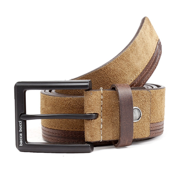 Bacca Bucci dress Belt full Leather & Suede Belt with nickle free Buckle - Bacca Bucci