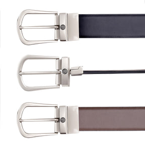 Bacca Bucci Reversible Leather Formal Dress Belts with a Stylish Finish and a Nickel-Free Buckle