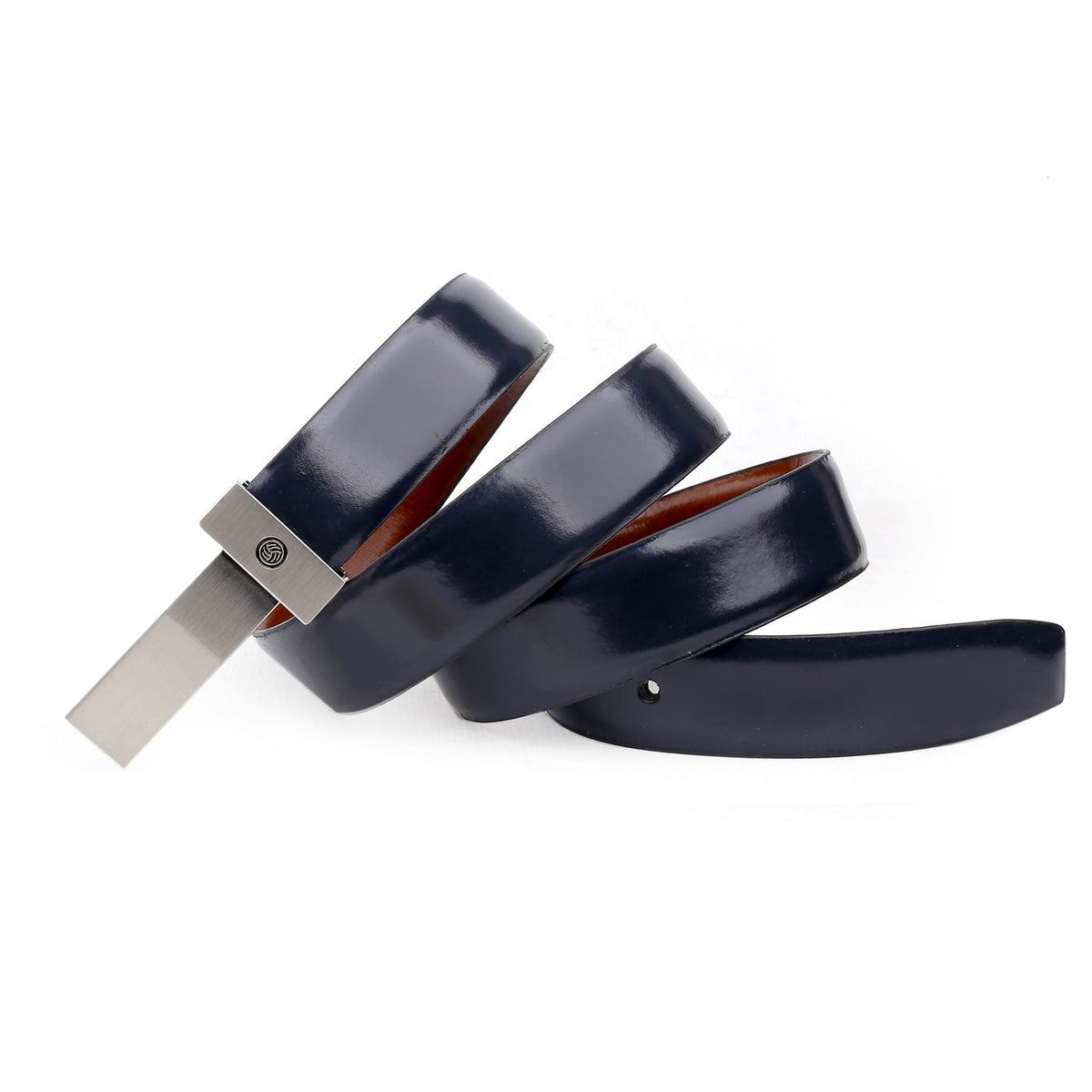 Bacca Bucci Premium Leather Formal Dress Belts with a Glossy Finish and a Nickel-Free Buckle