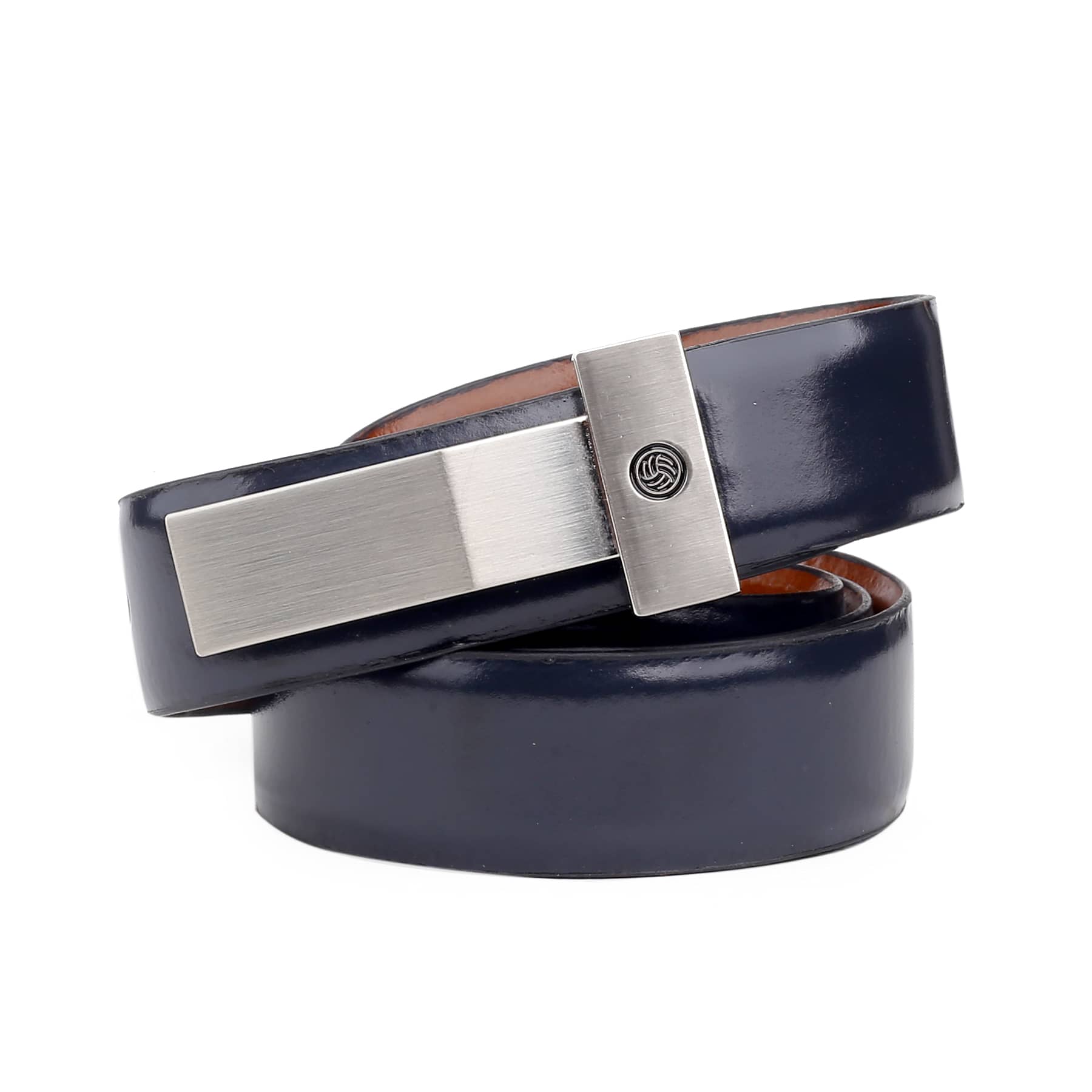 Bacca Bucci Genuine Leather Formal Dress Belts with a Glossy Finish and a Nickel-Free Buckle