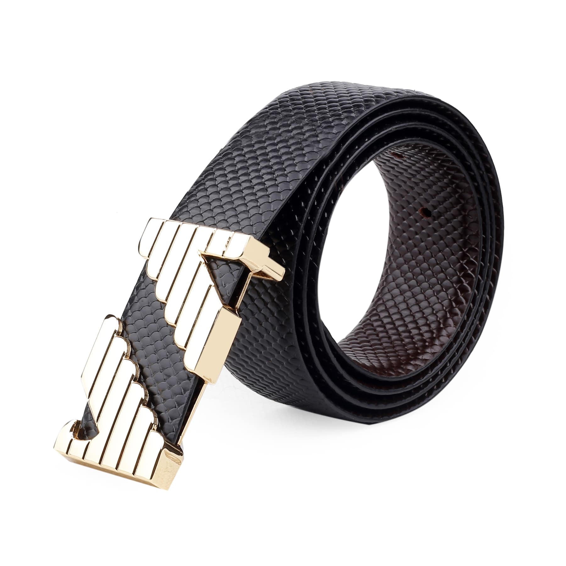 Bacca Bucci Premium Leather Formal Dress Belts with a Stylish Finish and Nickel-Free Buckle