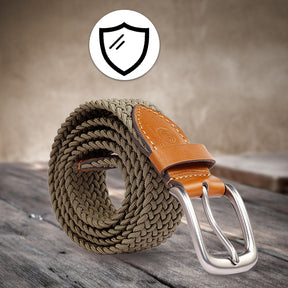 Elastic Braided Belt Golf Fabric Canvas Woven Stretch Belt - Bacca Bucci